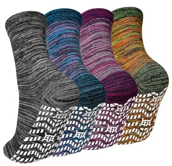 ZAKASA Non-slip Mens Slipper Socks: Grip Socks Mens Cotton Hospital Anti Skid Sock Men Athletic Grippy Sock
