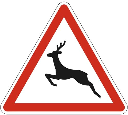 Signalétique.biz France - Panneau Danger Passage d'animaux sauvages A15b 70 cm (700 mm) Signalisation Triangulaire Bretagne Panneau Sécurité Routière