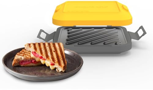 Clever Microwave Toastie Maker with Thermawave Grill Plates - Extra Crispy Toasties & Panini Maker - Thick Metal Non-Stick Plates for Crunchy Sandwiches - No Soggy Results - Compact & Dishwasher Safe
