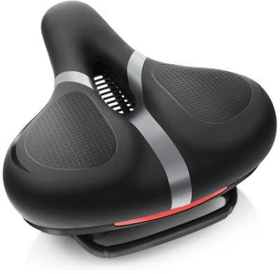 Rarapop Selle de vélo Confort mémoire de Forme - Suspension Double Ressort - Surface imperméable, Douce et Respirante - pour vélo de Route, VTT et Ville (Gris)