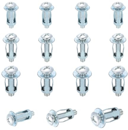 QUARKZMAN Viti Ad Ancoraggio Per Pareti Cave In Acciaio, 15Pz M4 M5 M6 Viti Per Cartongesso, Molly Bolt Ad Ancoraggio Cavo Per Pareti A Secco, Mattoni, Porte In Legno, Muratura, Argento