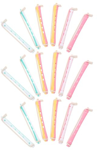 Beaupretty Juego de 18 Varillas para Permanente Ondas Frías de 8,9 Cm, Rulos de Plástico para Rizar Cabello Natural Corto y Largo de Mujer, Varillas para Rizar Permanente y Rizadores