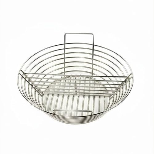 predolo Stainless Steel Briquettes Basket Barbecue Grill Basket Handles Outdoor Cooking Tool, For 19 Inch Ovens