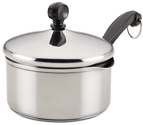 Farberware Classic Stainless Steel 1-Quart Covered Straining Saucepan
