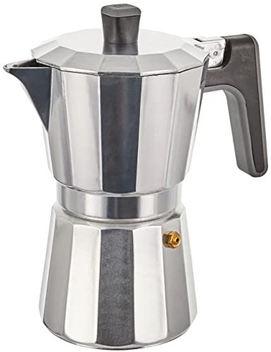 BRA Perfecta Cafetera Italiana Inducción, Aluminio, capacidad 6 tazas, color plata, 18X10X19