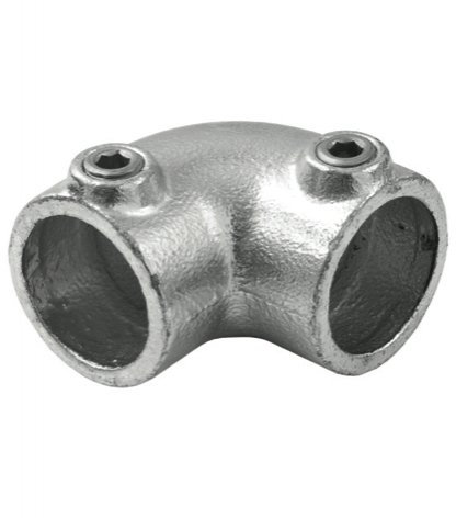 GIUNTO A 2 VIE ANGOLO CURVO IDRAULICO STILE INDUSTRIALE PER TUBO TONDO DIAMETRO 28-35 mm PER AGGANCIO A 'T' PER LA CREAZIONE DI STRUTTURE IN FERRO (35 mm)