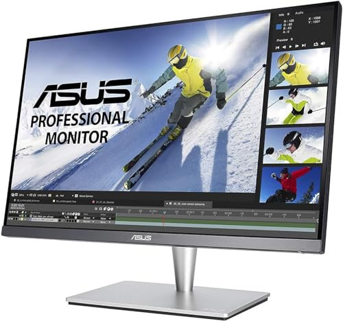 ASUS PA24AC 24 Inch (24.1 Inch) (16:10) Professional Monitor, 1920x1200, IPS, 100% sRGB, △E< 2, DisplayHDR 400, DP over USB-C, DP, HDMI, USB3.0