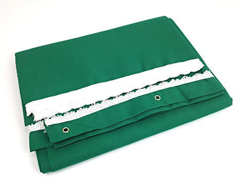 Viglietti Rideau de soleil à rayures pour balcon, véranda ou terrasse avec anneaux et crochets, tissu résistant pour extérieur, dimensions 140 x 300 cm (vert uni col.207)