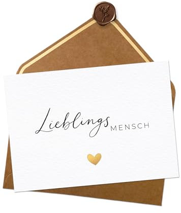 Joli Coon Lieblingsmensch Karte - Lieblingsmensch Geschenk - A6 mit Naturkuvert und Wachssiegel