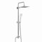 ENKI, Carre, RG064, Chrome, Dual Rigid Riser Kit with Square Overhead Showerhead and Hand Shower Set, Solid Stainless Steel, Easy Clean Shower Head, Modern, Easy to Install, 1 Year Guarantee