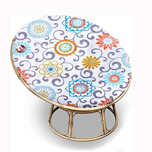 47 In Cojín para Silla Papasan Cojines para Sillas con Forma De Huevo para Patio Cojín Esponjoso Y Redondo Cojín Sillones Jardín Papasan (Sin Silla) (S5 120cm(47inch))