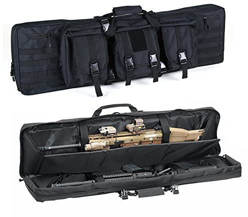 LGESR Doppelgewehr-Softkoffer, Taktische Doppelwaffenkoffer für Gewehre, Taktischer Gewehrrucksack, Pistolentasche, Airsoft-Koffer Weicher Schrotflintenkoffer für Jagd, Schießen