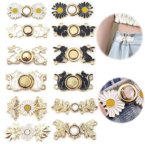 Verstellbaren Taillenschnallen Knopf Ltsbaed 12 Sätze Wiederverwendbar Hose Taille Jeansknöpfe Abnehmbar Hosen Ersatz Knöpfe für Passen Sie die Enge der Hose an für Jeans Röcke