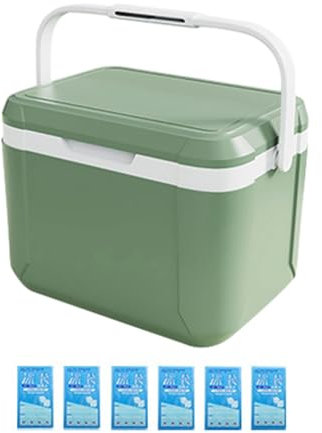 Isolierte Kühlbox, Hartkühler, Auto-Kühlschrank, Kälte-/Wärmeschutzkühler für Reisen, Grün