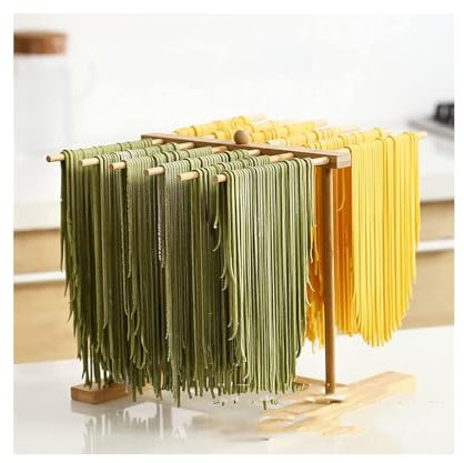 zklaseot Secadores de Pasta, Rejilla For Secar Pasta Plegable con 12 Brazos Familiar Fideos De Espagueti Tendedero Secadora De Pastas
