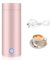 Aoreun Bollitore Elettrico Portatile, 400ml Bollitore da viaggio, 3 in 1 Mini Thermos con Funzione Chiusura Automatica, 5 Minuti di Ebollizione Rapida,Mini Bollitore da Viaggio per Tè Latte Caffè-Rosa