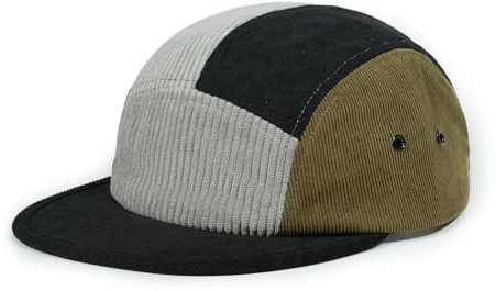 Clakllie Unisex 5 Panel Cap Corduroy Baseball Caps Atmungsaktive Basecap Flat Brim Snapback Cap Unstructured Dad Hats Weich Running Caps,WBDBH24081-Gray