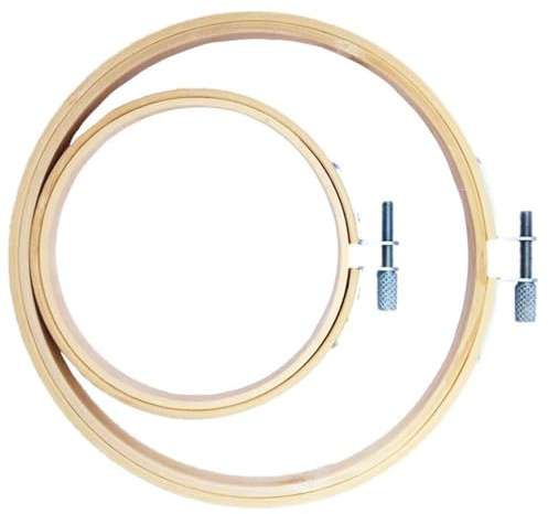 Generic 2 Pcs Bamboo Hand Embroidery Cross Stitch Ring Hoop Frames (2X Sizes 1 * 15 cm, 1 * 10.5cm), Embroidery Hoops