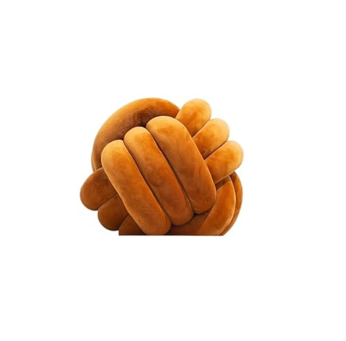MZSKLW Cuscino a forma di nodo, cuscino a sfera, corto, in peluche, decorativo, per la casa, per divano, letto, soggiorno, pavimento (nodo caramello, 28 cm)