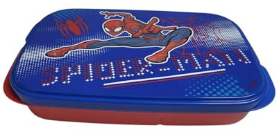 Tupperware to Go Lunch Box Clevere Pause 590 ml con divisorio Eco+ Scuola Contenitore per il pranzo con scomparto Spiderman (blu)