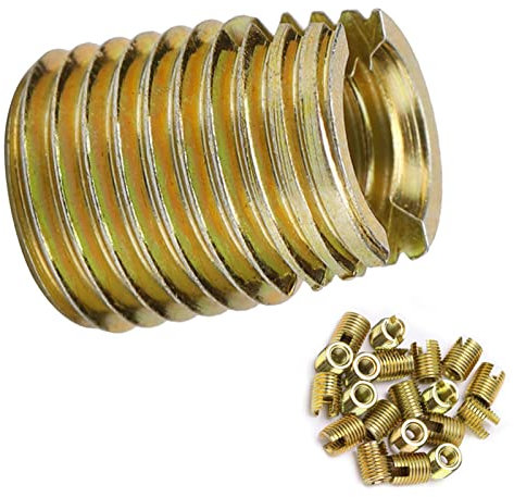 Insert de Réparation de Filetage, 20pcs 302 Accessoires D'insertion de Filetage auto-tapissé en Acier en Carbone (intérieur M2 * 0,4 Extérieur M4.5 (M6 intérieur * 1,0 M10