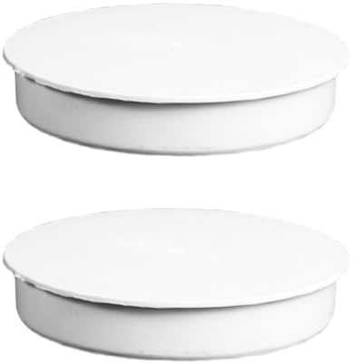 OPVYAEU 2 Pièces Couvercle de Tuyau de Ventilation 100 mm, PVC Grille de Ventilation en Plastique pour Bouchons de Manchons, Tuyaux de Drainage - Protection Contre les Insectes (Blanc)