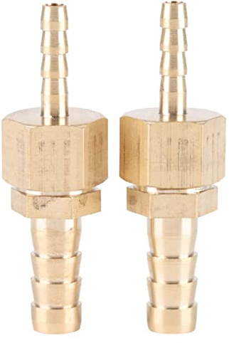 Tissting Reductor de Latón para Manguera, 8mm a 6mm Diámetro Recto 2 Piezas