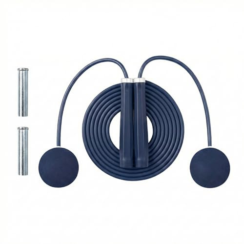 Keep Weighted Jump Rope for Fitness - 2-in-1 Cordless & Long Rope with 65mm Weighted Balls - Heavy Battle Ropeless Skipping Rope for Men & Women - Indoor Home Gym Cardio Workout - Dark Night Blue