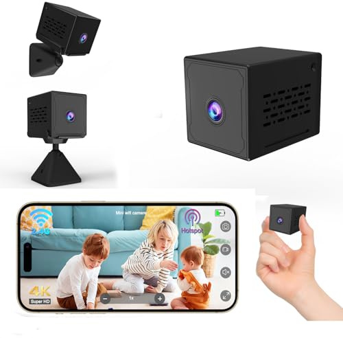 Mini Telecamera Spia Nascosta, 4K FHD Telecamera Spia con Visione Notturna e Rilevamento Movimento, Microcamera Spia con Batteria 2000mAh, Mini Telecamera Wifi/Senza Wifi, Spy Cam per Interno Estern