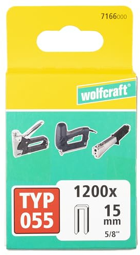 wolfcraft Narrow Back Staple, Type 055 I 7166000 I Ideal for Fastening Fabric, Textiles and Thin Strips of Wood