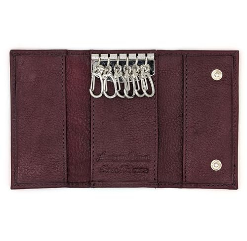 Ashford Ridge Real Leather Key Case Holder Wallet for Men and Women - Purple
