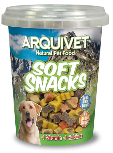 ARQUIVET Soft Snacks para Perro Huesitos y Corazones Mix 300 gr para Perro - Snacks, golosinas, chuches, premios y recompensas caninas - Alimento para complementar su Dieta