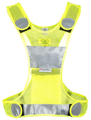 Salzmann Laufweste mit LED Licht, ausgestattet mit 3M Scotchlite Reflektorstreifen (Größe S-L)