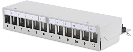 DIGITUS Panel de conexión de escritorio modular, 12-puerto, apantallado, Gris