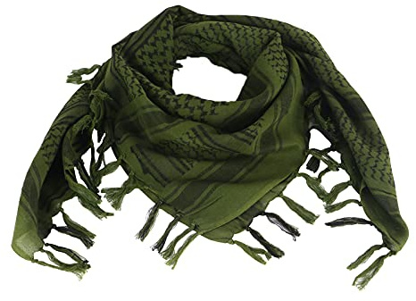 FOCUHUNTER Shemagh Scarf Military Tactical Desert Keffiyeh Scarf Head Neck Scarf Algodón 43x43 pulgadas Colorido Bufandas árabes Abrigo con borla para hombres y mujeres