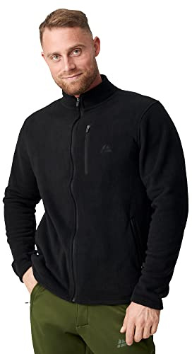 DANISH ENDURANCE Giacca in Pile, Felpa da Uomo con Zip, Invernale, Termica per Trekking e Outdoor, Nero, M