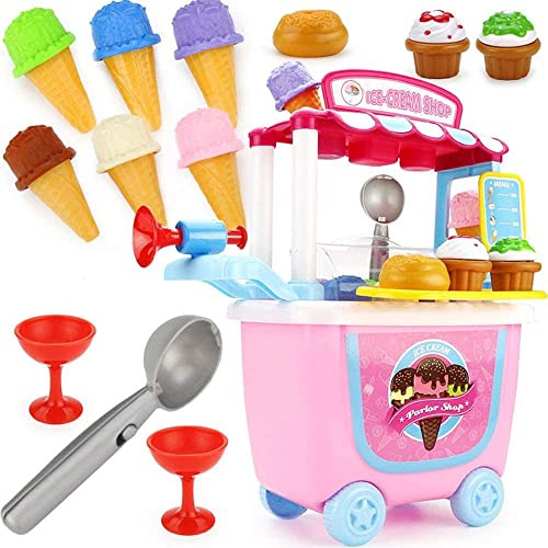 EVERGD Kitchen Cooking Play Set Cookware Playset Role Playing Toy Game with Light and Sound Features Gifts for Children Kids (Pink 2)