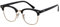 ADEWU Retro Brille Blaulichtfilter Herren Damen Nerd Brille Ohne Stärke Halbrahmen Augenschutz für PC/Tablet/Handy