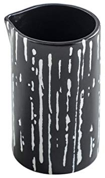 ZHIQISHI Small milk jug,Creamer Jug,Churn Jug,Pointed Mouth Design Latte Creamer Cup,Honey Syrup,Western Food Cafe Tableware Milk(Color:Black100ml) (Color : Black Stripes200ml)