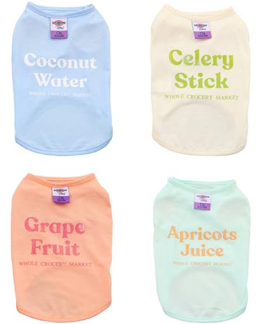 Izefia 4 Juegos de Camisas para Perros Ropa Camiseta Transpirable Elegante Camisa Fresca Verano Chaleco de Algodón Cachorros Gatos Cachorros