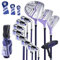 GYMAX Komplette Golfschlägersätze, Golfschläger Set für Damen, inkl. 460CC #1 Driver, #3 Fairway, #5 Hybrid, #5/#6/#7/#8/#9/#P/#S Eisen, Putter, 3 Schlägerhauben & tragbare Cart-Tasche (Violett)
