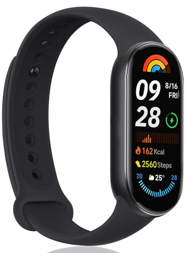 Mi Smart Band 9 - Fitness-Tracker, Smartwatch, 1.62'' AMOLED-Display mit 1200 Nits, Sp02 Tracking, Notifications, Sleep and Heart Rate Monitor, 5ATM Wasserdicht, 21 Tage Akkulaufzeit, 150+ Sportmodi