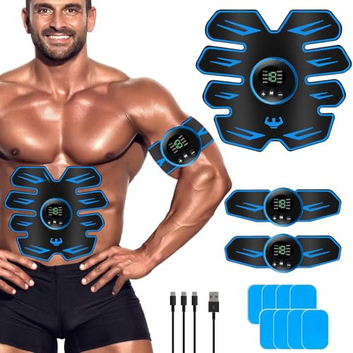 Queath Muskelstimulator, Bauch-Elektrostimulator, ABS Trainer/Toner für Bauch/Arm/Taille/Beine