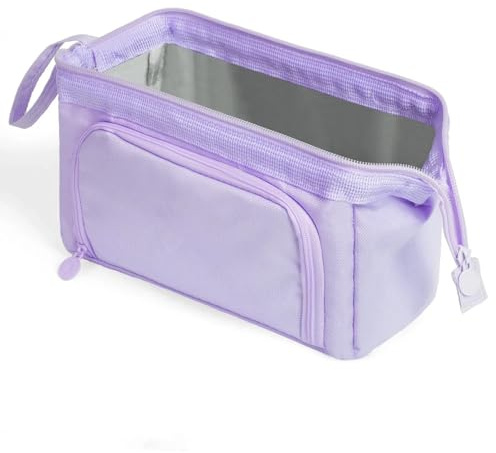 ANOMM Astuccio Portamatite Grande Capacità - Borsa Penne Scuola, Materiale Scolastico, Stazionario, Ufficio e Trucco - Viola