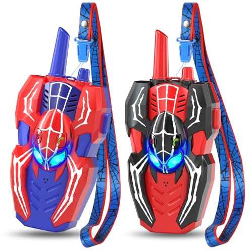 Lot de 2 Talkie-Walkies pour Enfants, Jouet araignée pour garçons, Radio bidirectionnelle, Jouet d'extérieur, Cadeau de Camping pour garçons de 3 à 5, 3, 4, 5, 6, 7, 8 Ans