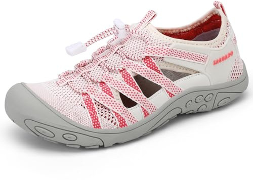Mishansha Womens Hiking Sandals Closed Toe Comfortable Sport Sandal Non-Slip Quick Dry Water Shoes for Outdoor Beach Trekking Pink