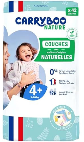 CARRYBOO Nature Couches taille 4+ (9-20 kg) 42 couches