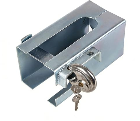 Serratura per rimorchio, serratura rotonda con sistema a innesto, zincata, antifurto, resistente alle intemperie e alla ruggine, custodia di sicurezza per giunti di rimorchio
