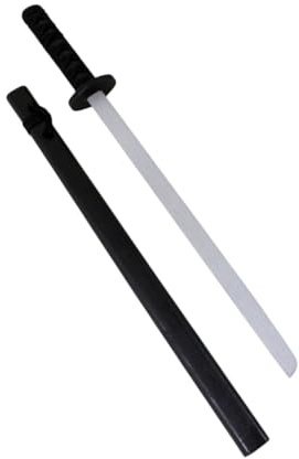 Katana Bokken in Bambù con Fodero Nero, Spada da Allenamento in Legno con Lama Grigia in bamboo, 72 cm