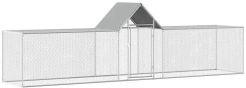 Outdoor Chicken Run with Lockable Door, Wire Mesh Chicken Coop for Poultry, Water-Resistant Roof House, Large Coop for Backyard